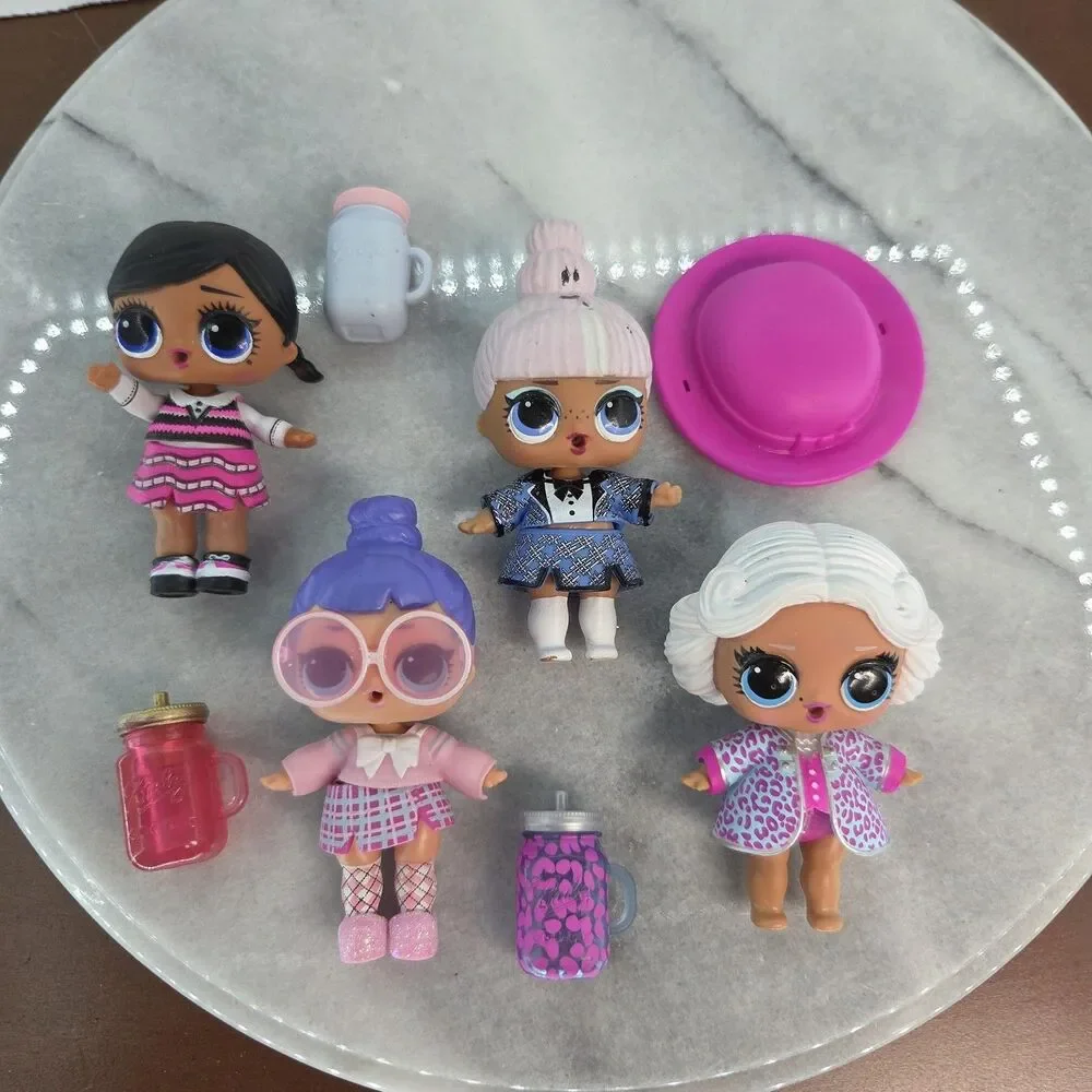 LOL Surprise Dolls Lot 4 Dolls Preppy Outfits Glasses Bottles Collectible Toy